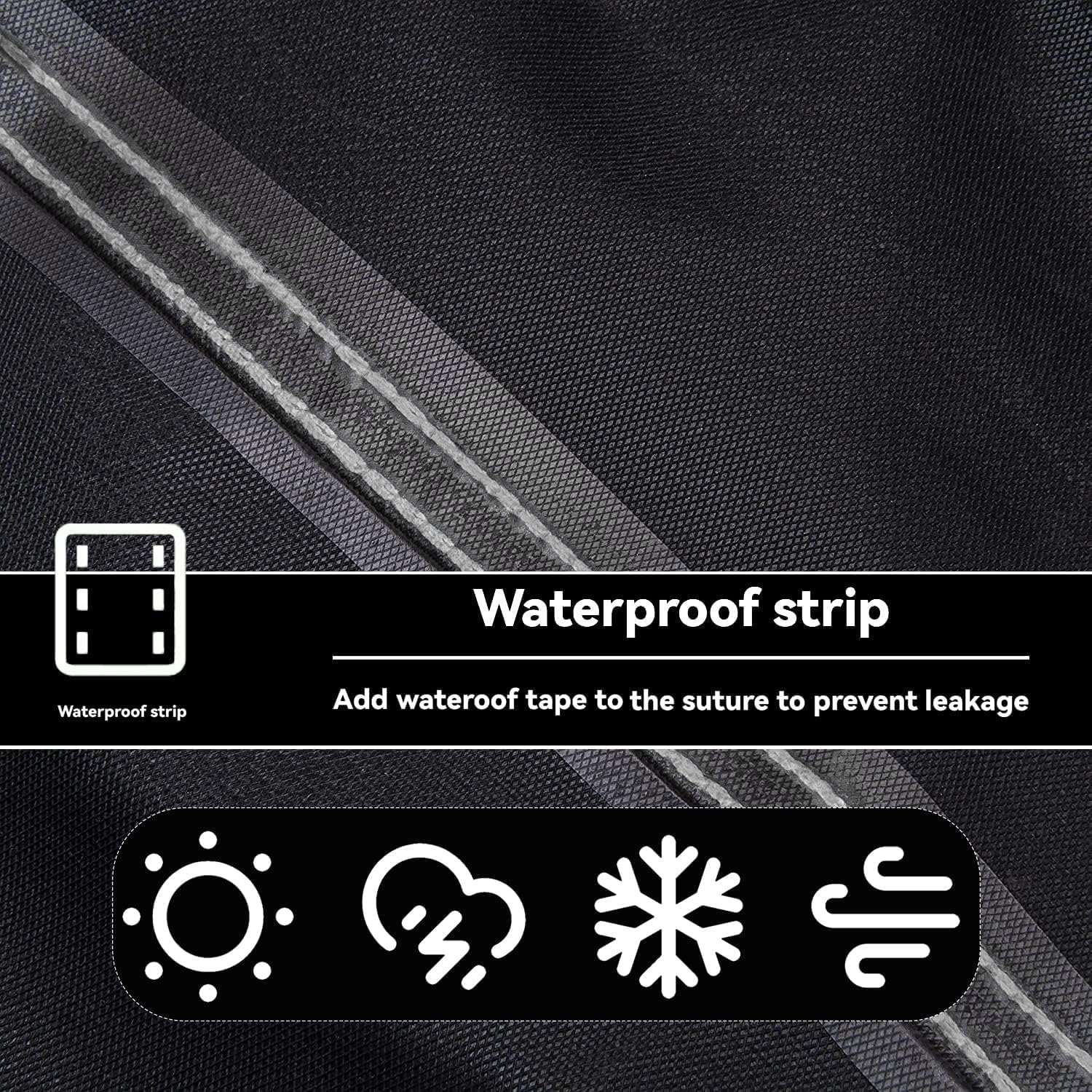Outdoor Patio Square Table Cover 38 inch Black Heavy Duty Waterproof Cover for Square Slatted Tabletop