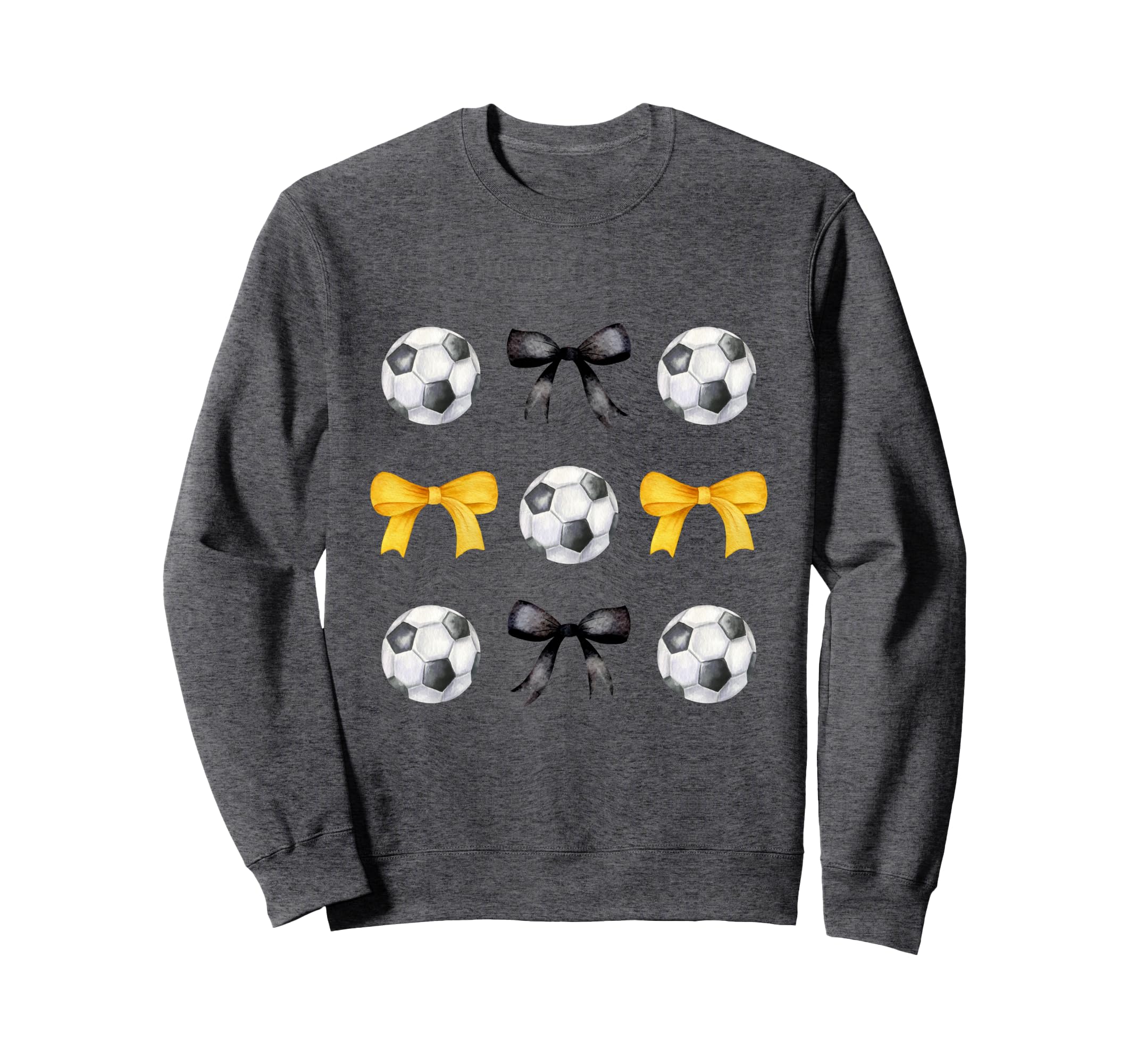 Soccer Ball Bows Womens Soccer Sweatshirt - Graphic Print for Adults