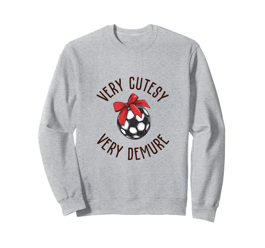 Soccer Ball Demure Bow Sports Sweatshirt - Custom Art Print for Adults