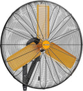24 inch Oscillating High Velocity Wall Mount Fan, 7600 CFM Industrial Heavy Duty Metal Wall Fan, 3 Speeds, Adjustable Height and Tilt, Commercial Shop Fans for Garage, Workshop