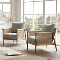 CHITA Braid Armchair Set of 2, Modern Accent Chair for Living Room, Light Grey