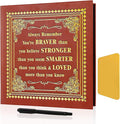 Inspirational Leather Photo Album,Magnetic Self-Stick Page Photo Album,Family Album,Hand Made DIY Albums Holds 3x5, 4x6, 5x7, 6x8 Photos (brown-always remember)
