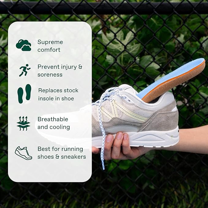 Fulton Men's Shock Absorbing Insoles with High Impact Arch Support - Custom Molding Cork Inserts Alleviate Plantar Fasciitis & Foot Fatigue- Athletic Running Insoles for Men (Men's Size 7.5-8)