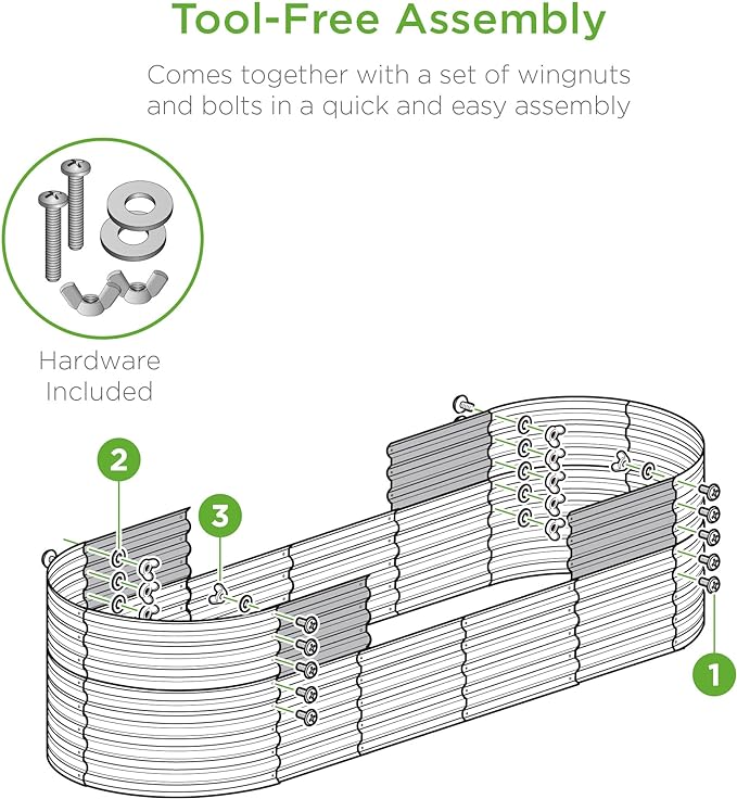 Best Choice Products 8x2x2ft Metal Raised Garden Bed, Oval Outdoor Deep Root Planter Box for Vegetables, Herbs w/ 4 Support Bars, 215 Gal Capacity - Peacock Blue