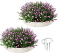 Galvanized Metal Planter Round Raised Garden Bed Kit for Gardening Outdoor，3x3x1ft 2PC Grow Garden Box Raised Flower Bed，Round Galvanized Planter Outdoor Large Metal Fire Pit Ring White