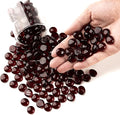 2 LB Dark Red Glass Marbles, Mini Flat Glass Beads for Vase Fillers, Floral Bottom Mancala Gems Pebbles Fish Tank Rocks for Table Aquarium,Home Decor Art Craft Supplies(0.5"~0.7")