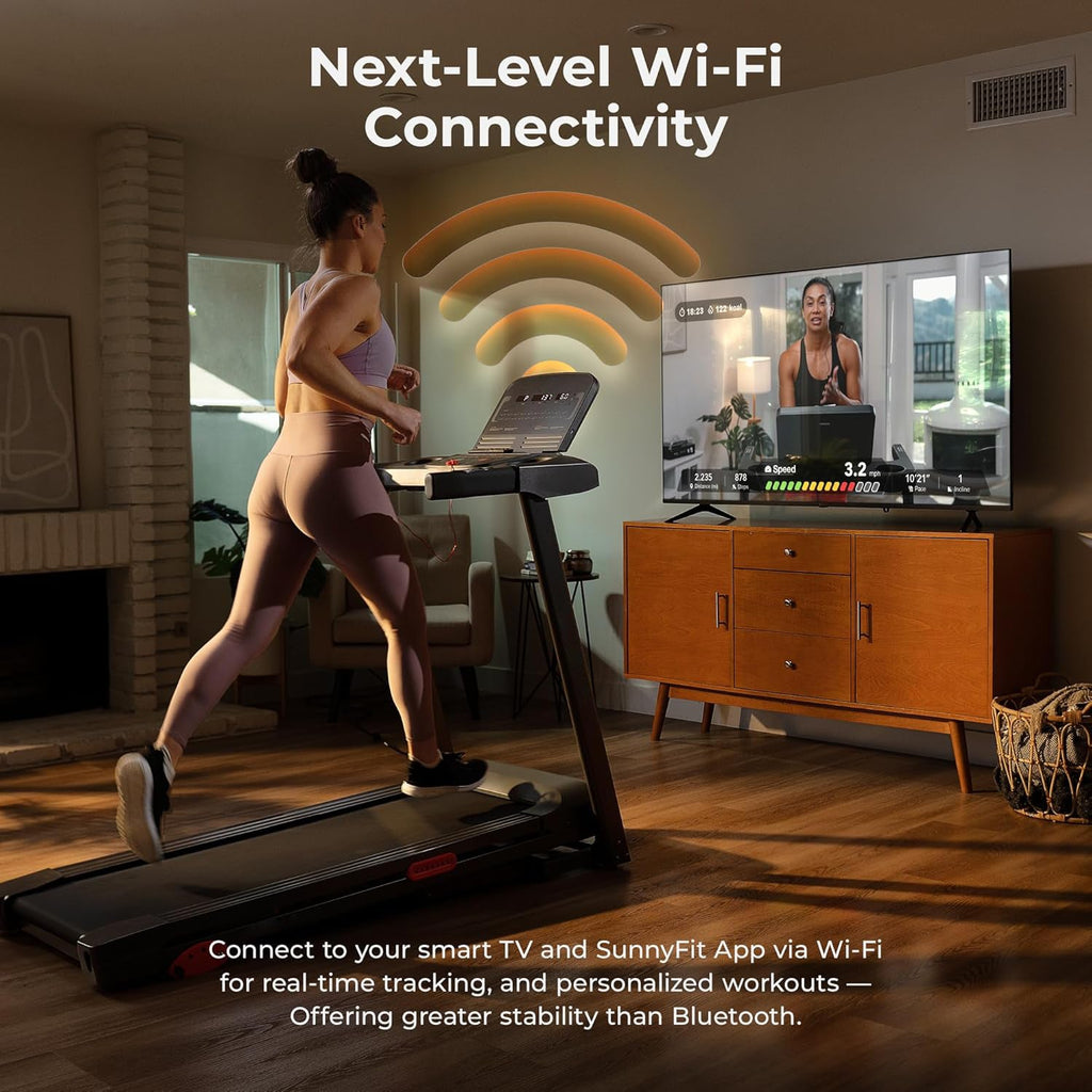 Smart WiFi Treadmills – Compact, Foldable, Portable, Under Desk & Incline Options (Manual & Auto), Brushless Motor, & Bluetooth App, LED Display, Shock Absorption