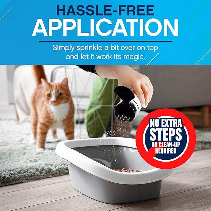 NonScents Cat Litter Deodorizer - Litter Box Odor Eliminator - Less Scooping Extends Kitty Litter Lifespan - Fragrance-Free Formula Eliminates Unpleasant Cat Odors – 8 Pound Bag