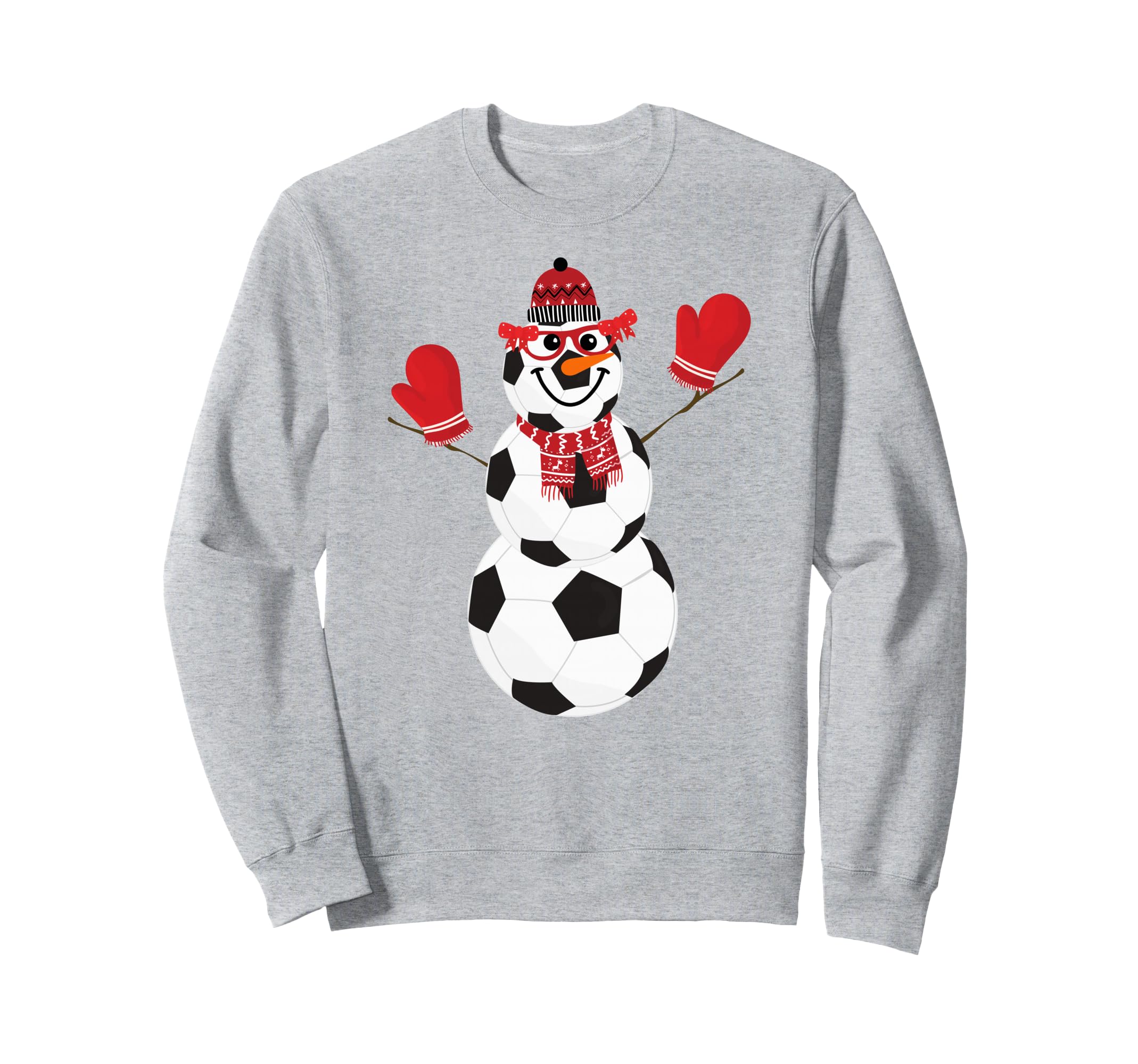 Soccer Balls Snowman Winter Sports Team Sweatshirt - Unique Graphic Unisex