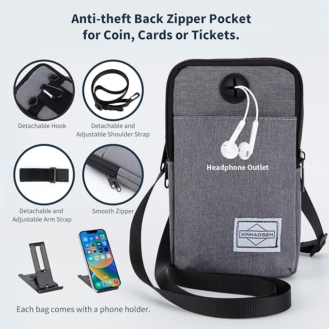 Cell Phone Purse Waist Pack Bag Travel Crossbody Bag Wristband Sport Armband Wallet with Removable Shoulder Strap (Pink)