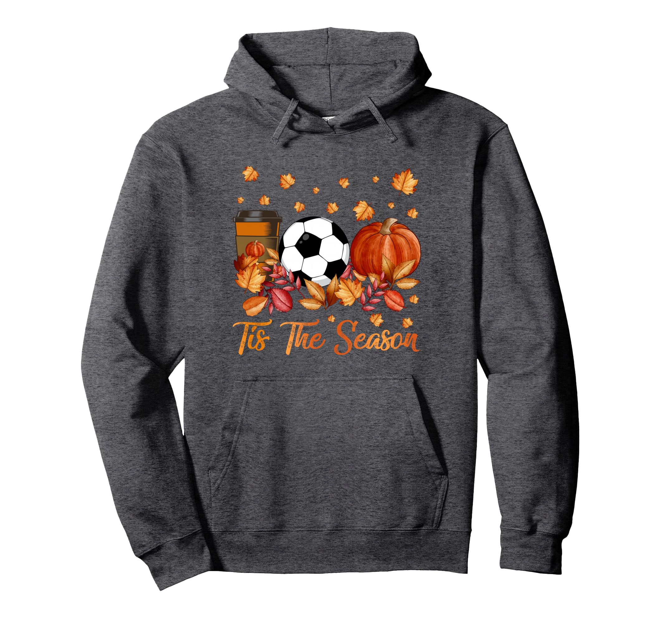 Tis Season Soccer Pumpkin Autumn Hoodie - Casual Everyday Wear Men Women