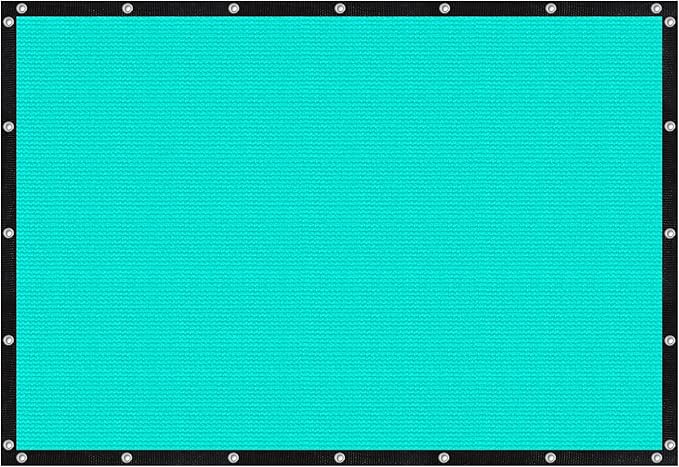 VICLLAX Shade Fabric Sun Shade Cloth with Every 2 FT Grommets for Patio Garden Pergola Cover Canopy 6x8 FT, Turquoise