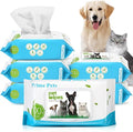 PrimePets Dog Grooming Wipes, 600 Count, 6x8 Inch Deodorizing Wipes for Dogs & Cats, 100% Fragrance Free, Natural Pet Wipes for Cleaning Face Bum Eyes Ears Paws Teeth, Dog Wipes