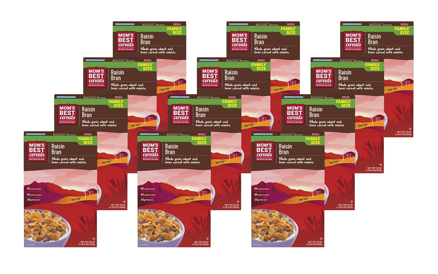 Mom's Best Raisin Bran Cereal, 22 Oz., Pack of 10