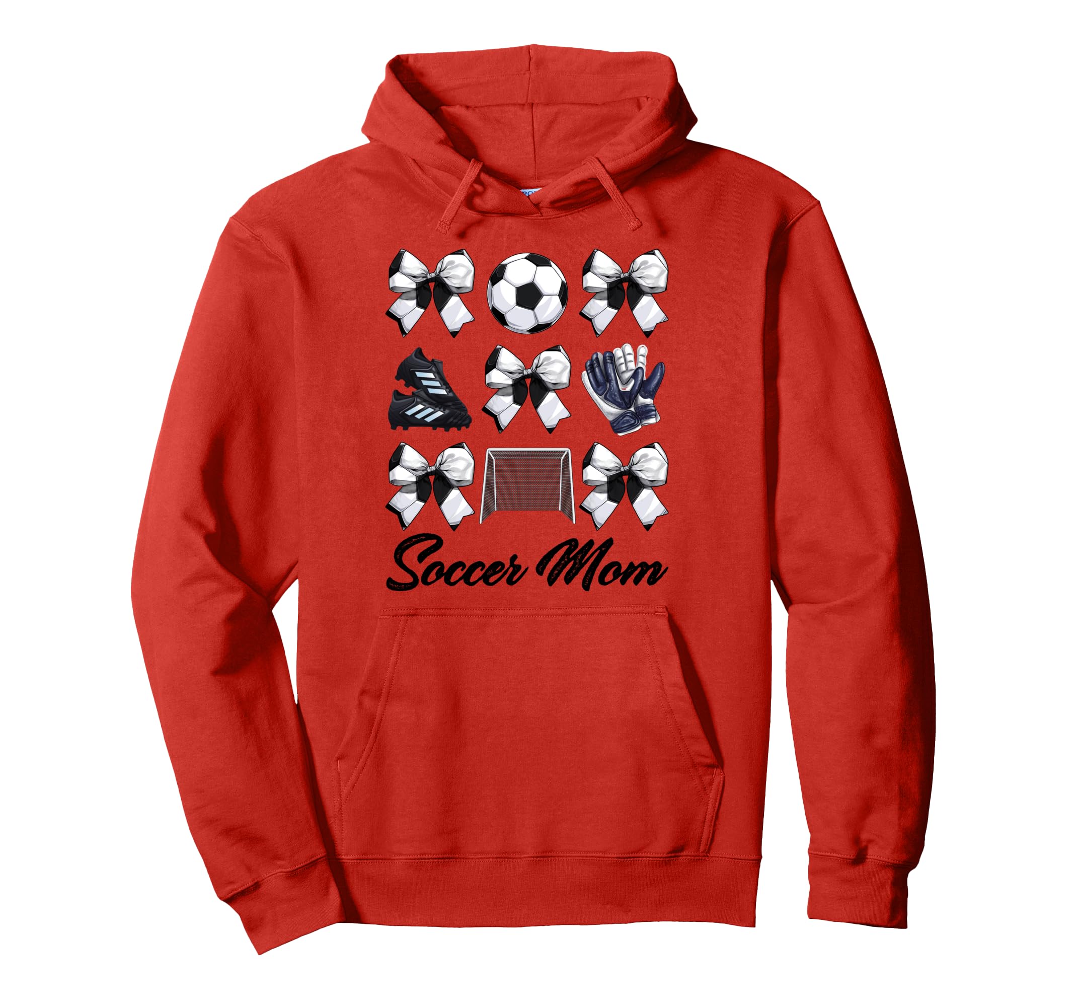 Soccer Mama Bow Soccer Mom Mommy Hoodie - Unique Graphic for Adults