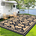 WILDROOTS 5x8 Feet Plastic Bohemian Outdoor Rug, Stain Resistant Waterproof Reversible Outdoor Patio Rug, Fade Resistant Camping Rug