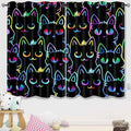 Cat Curtain Panels for Girls - 2Pcs Cat Blackout Curtains for Girls Bedroom, 82" W x 63" L