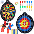 Magnetic Dart Board - 12Magnetic Darts+12Sticky Balls Or 2 Toy Gun+40 Foam Dart,Fun for Family Game and Party with Friends, Christmas Birthday Gifts Toys for 3-12 Year Old Boys