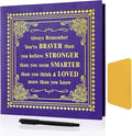 Inspirational Leather Photo Album,Magnetic Self-Stick Page Photo Album,Family Album,Hand Made DIY Albums Holds 3x5, 4x6, 5x7, 6x8 Photos (purple-always remember)