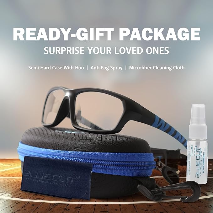 BLUE CUT Sports Protection Goggles, Anti-Fog Lenses Safety Glasses for Basketball, Pickleball and All Outdoor Sports