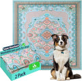 Aitmexcn Washable Pee Pads for Dogs Large, 2 Pack, 54" x 54" Boho Reusable Puppy Pads, Dog Playpen Mat, Super Absorbent Dog Pads, Leakproof, Waterproof Dog Training Pad, Dog Crate Pad, Whelping Pads