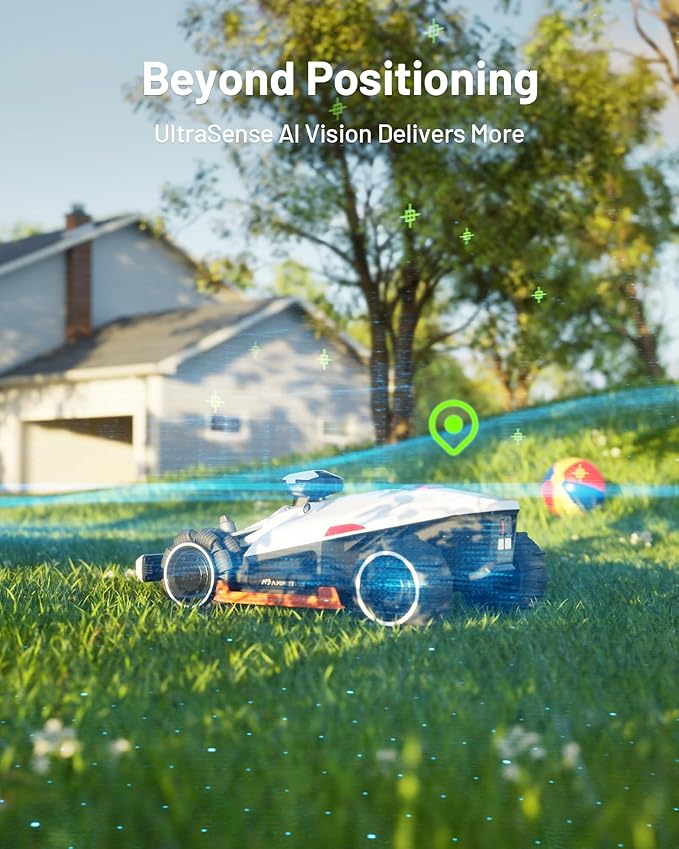 LUBA 2 AWD 3000X Robot Lawn Mower with 4G, Reception 0.75 Acre, Max. 0.89 Acre, All-Wheel-Drive for 80% Slope, UltraSense AI Vision & RTK Automatic Edge Mapping, 1.0"-2.7" Cutting Height