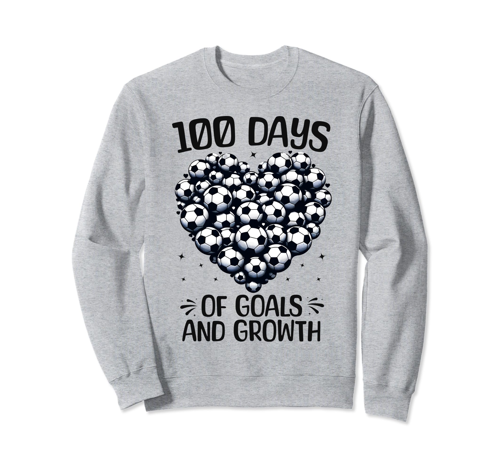 100 Days School Soccer Heart Love Sweatshirt - Graphic Print Men Women