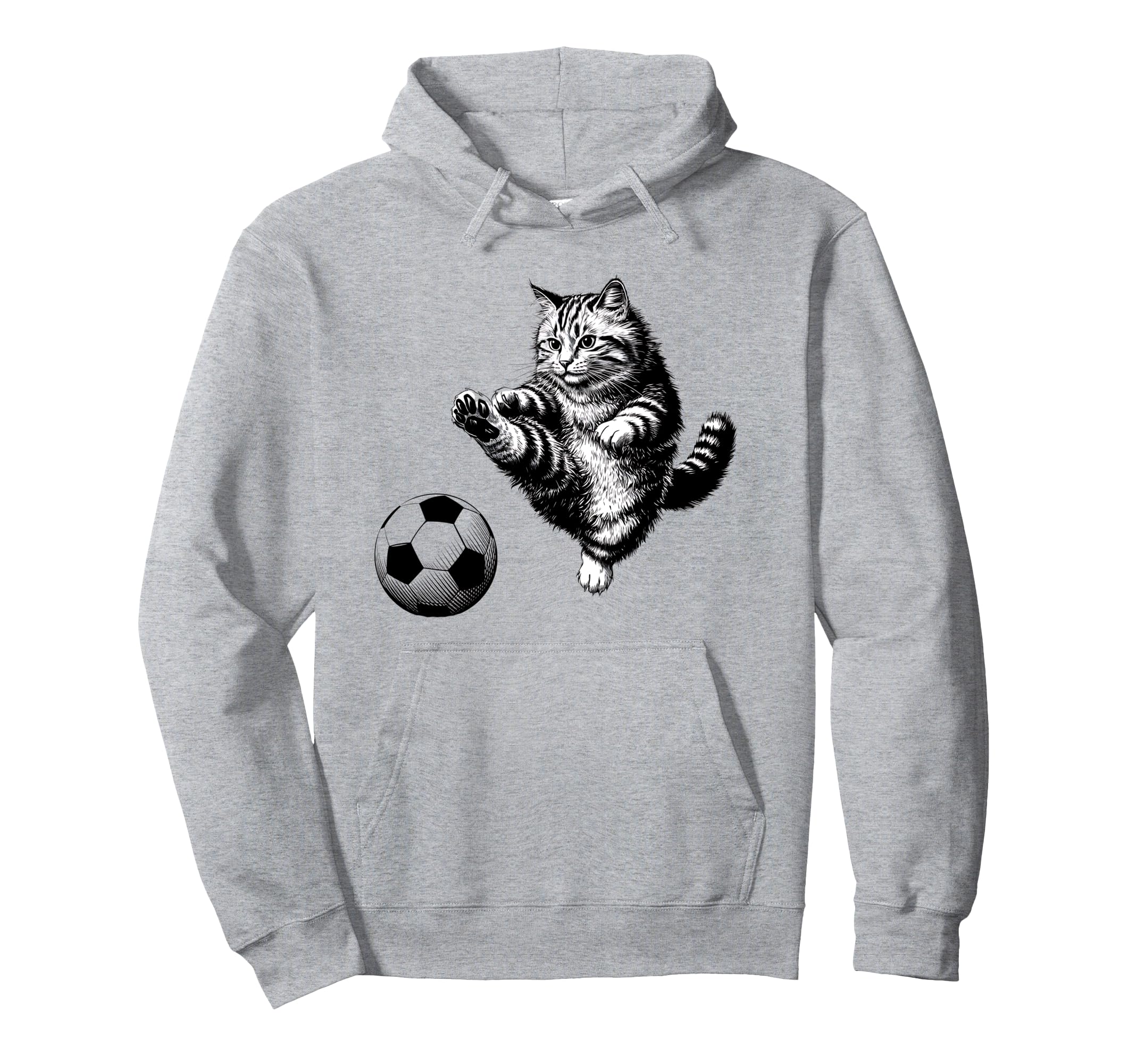 Funny Soccer Cat Football Kitten Cat Hoodie - Aesthetic Graphic for Adults