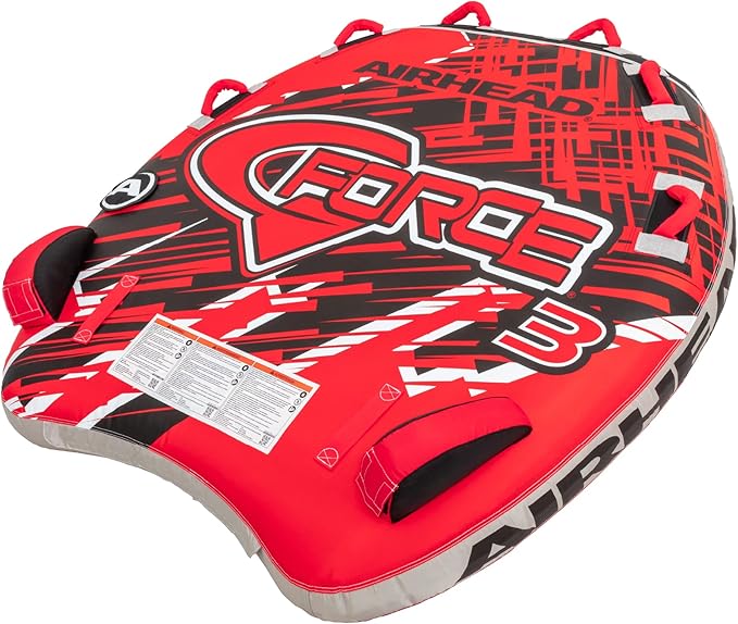Airhead G-Force Inflatable Towable Tube | 2-4 Rider Models | Dual Tow Points | Full Nylon Cover | Kwik-Connect | Patented Speed Valve | Boat Tubes and Towables