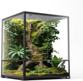 Oiibo 18" x 18" x 24" Glass Reptile Terrarium, Knock-Down Rainforest Reptile Habitat Tank with Front Opening Doors & Top Screen Ventilation, 30 Gallon Vertical Terrarium