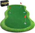 Thickened Realistic Golf Putting Green, 5 x 10ft Professional Golf Practice Training Mat for Indoor Outdoor, 3 Holes, Long Challenging Game Green Mat for Children with Training Aid Put Cup