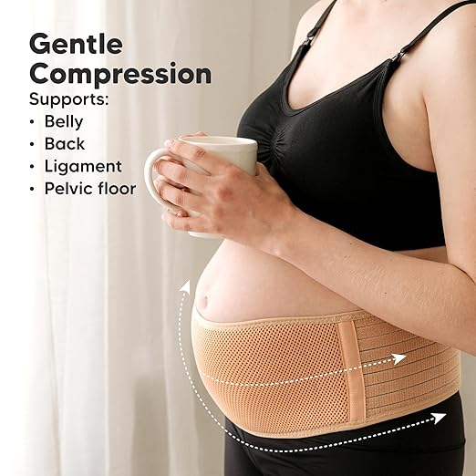 KeaBabies Maternity Belly Bands for Pregnant Women - Soft & Breathable Pregnancy Belly Support Band, Adjustable Maternity Belt for Back, Pelvic Support, Comfortable, Easy to Use (Classic Ivory, XL)