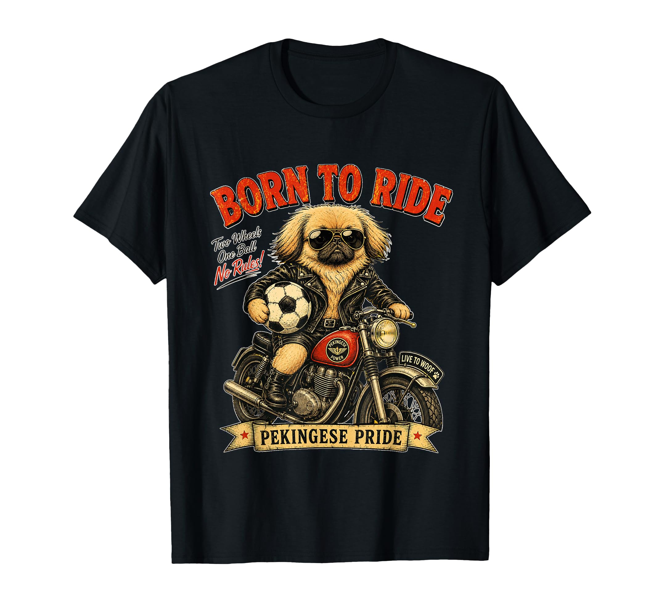 Pekingese Ride Motorbike Love T-Shirt - Streetwear Style for Adults
