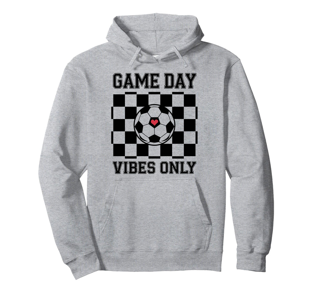 Groovy Soccer Soccer Game Day Vibes Only Hoodie - Fun Novelty Design Unisex