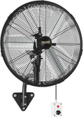 20'' Outdoor Wall Mount Fan, 4 Speed Oscillating Wall Fan with All Sealed Brushless DC Motor, Heavy Duty Industrial Fans, Waterproof Fans for Patios, House, Garage, Commercial, Warehouse, Factory