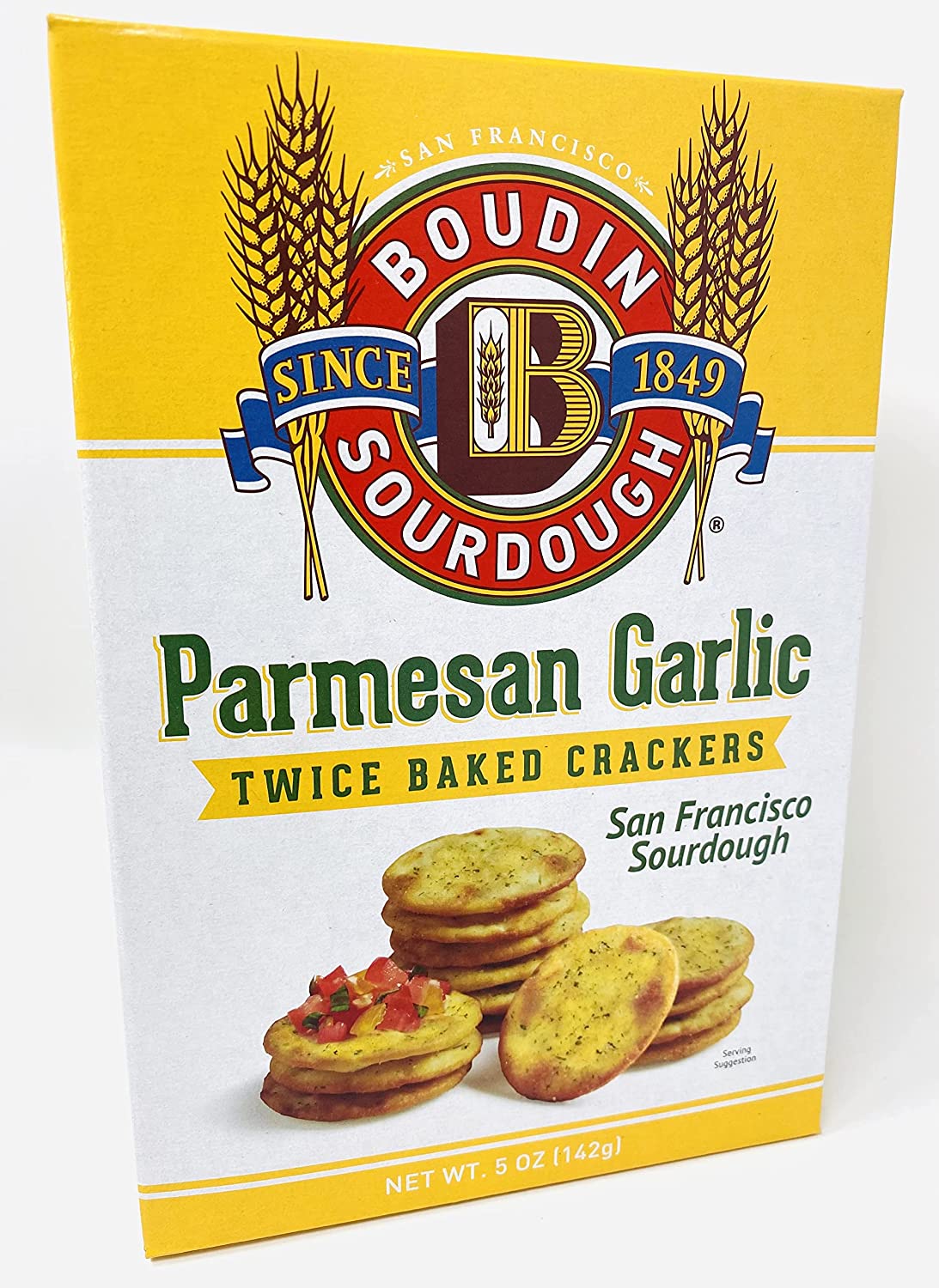 Boudin Sourdough Crackers, Parmesan Garlic, 5 Oz (Case of 12)