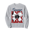 Soccer Mama Bow Soccer Mom Mommy Sweatshirt - Novelty Apparel for Adults
