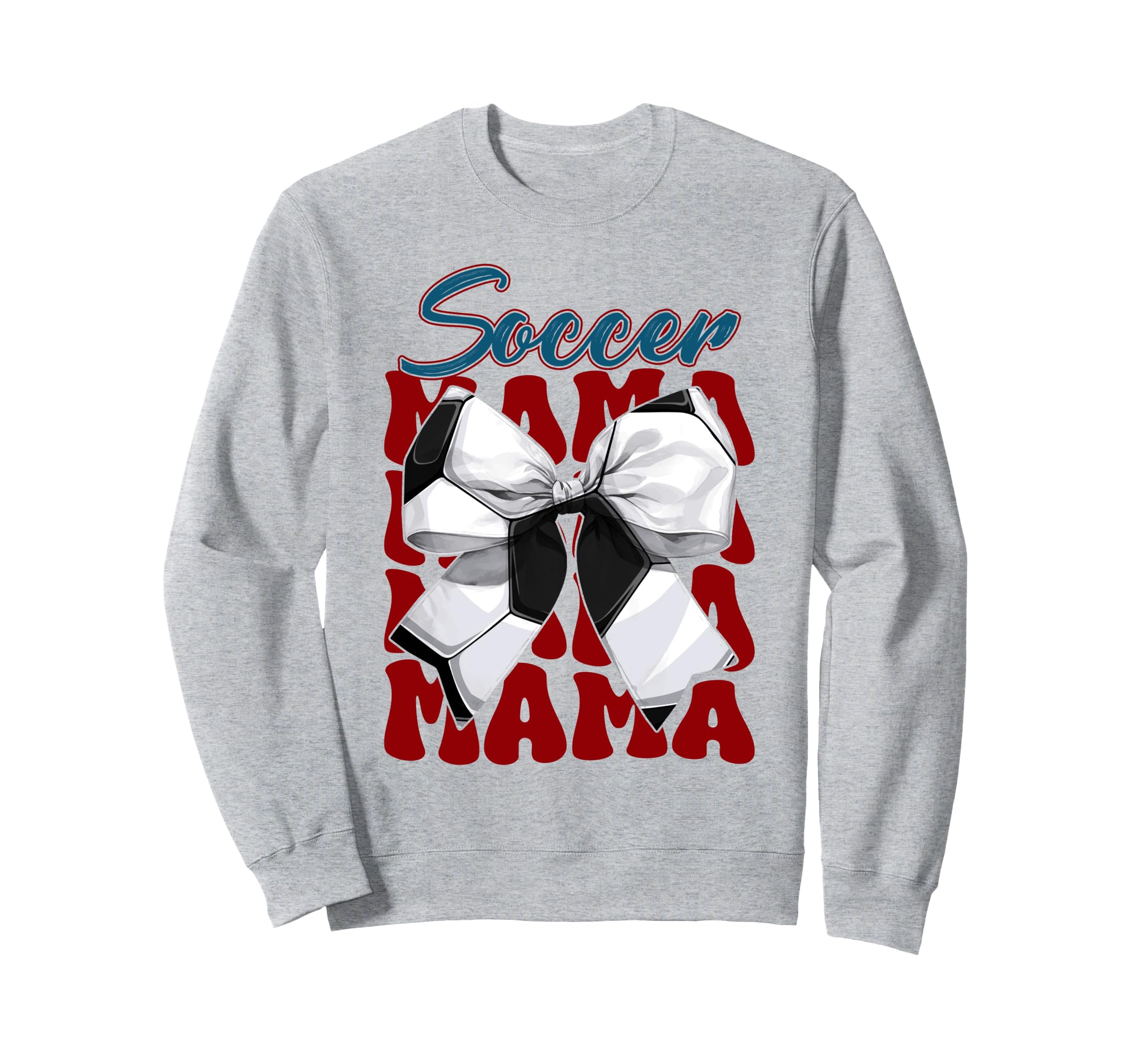 Soccer Mama Bow Soccer Mom Mommy Sweatshirt - Novelty Apparel for Adults