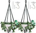 2 Pack Giant XXL 55 Inches Macrame Planter Hanger Large for 15 inch Pot + Swag Hook | Extra Large Hanging Planter for Indoor Plants | No Pot/Plant Included (XXL Black)