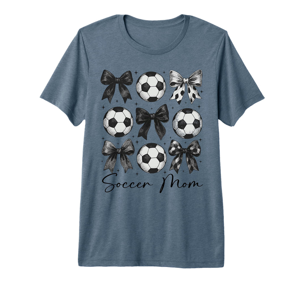 Soccer Mom Funny Coquette Bow Soccer T-Shirt - Custom Art Print for Adults