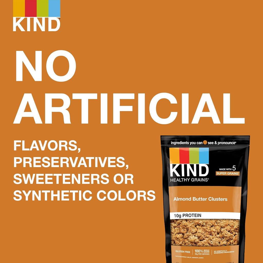 KIND Almond Butter Whole Grain Clusters, Case of 6 (11 oz each)