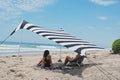 Neso Tents Beach Tent with Sand Anchor, Portable Canopy Sunshade - 7' x 7' - Patented Reinforced Corners (Black/White Stripes)