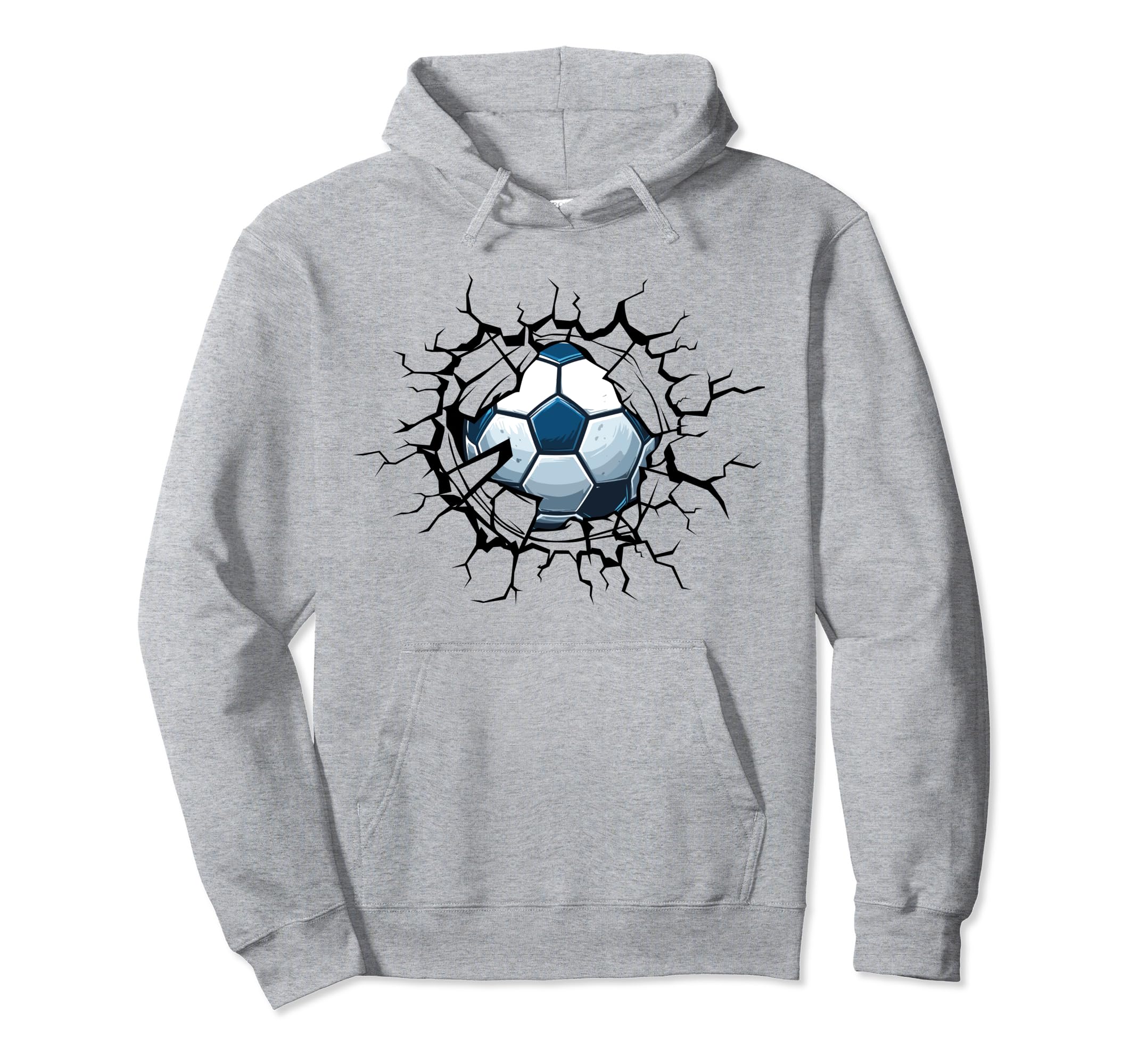 Soccer Ball Cracked Wall Soccer Fan Hoodie - Streetwear Style for Adults