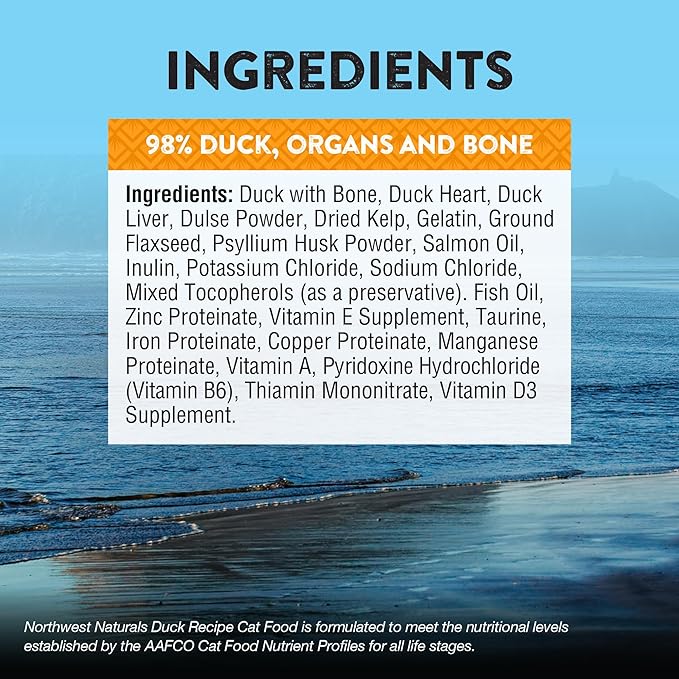 Northwest Naturals Freeze-Dried Duck Cat & Kitten Food – Bite-Sized Nibbles – Healthy, Limited, Human-Grade Ingredients, All-Natural, High-Protein – Complete & Balanced, Grain-Free – 11 oz (Pack of 3)