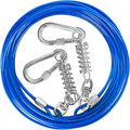 Dog Tie Out Cable - 10/15/20/25/30FT Heavy Duty for Large Dogs Up to 250LBS - Rosy Pink/Blue/Purple/Silver/Red/Green/Yellow