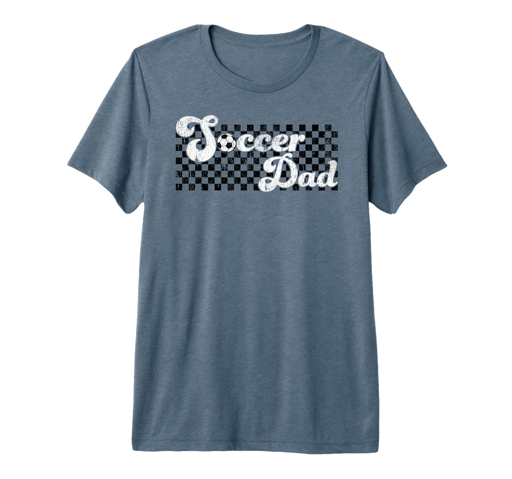 Soccer Dad Daddy Checkered Soccer Fathers T-Shirt - Graphic Print Unisex