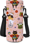 AUPET Water Bottle Sling Bag Carrier Crossbody Sleeve,Insulated Neoprene Bottle Case Holder Pouch Cover 500ML/17oz with Shoulder Strap for Walking Women Men