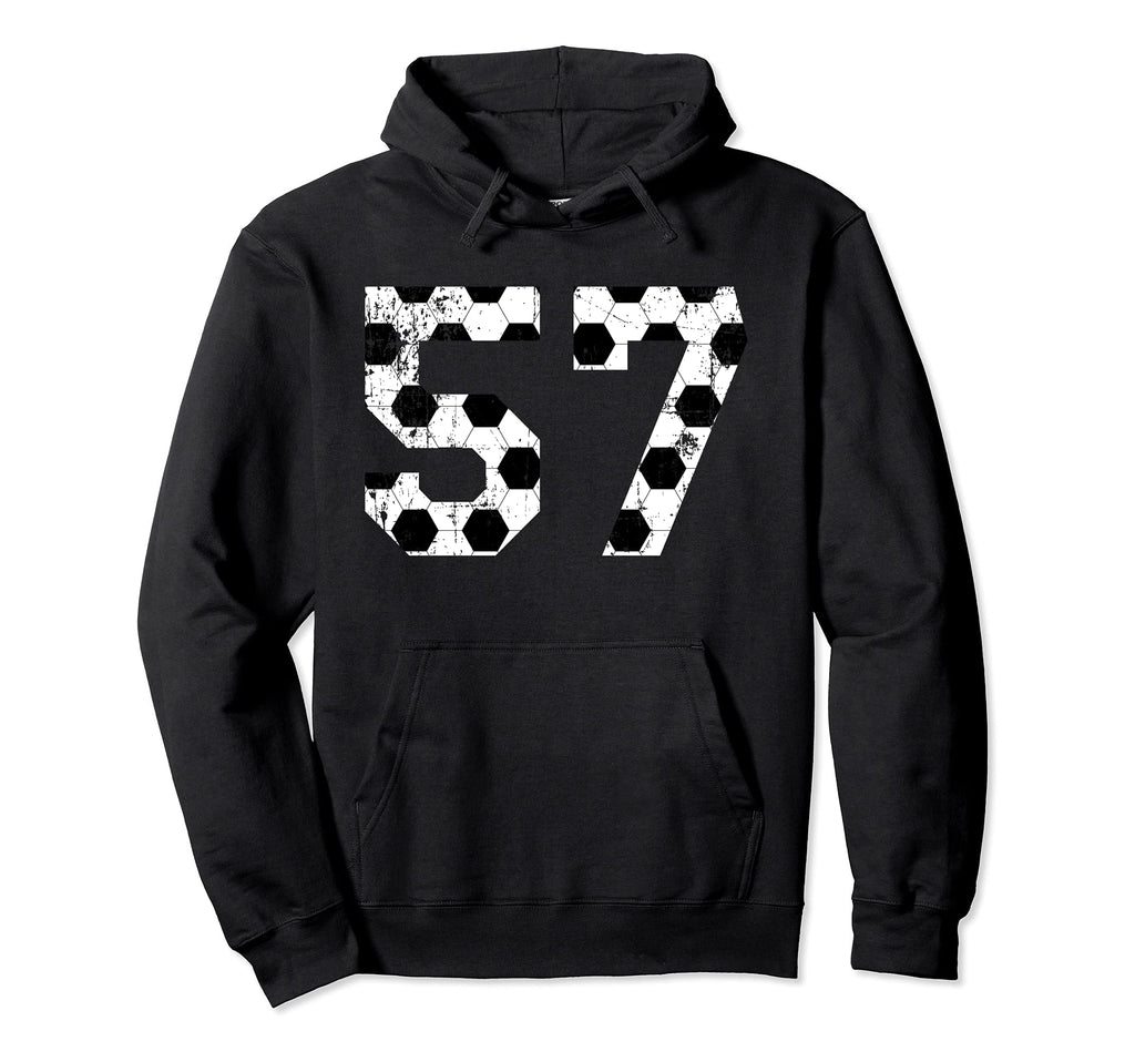 Soccer 57 Jersey Number Hoodie - Casual Everyday Wear Men Women