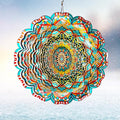 Wind Spinner Lucky Star Mandala Wind Spinners for Garden Yard Hanging Wind Sculptures Create Zen Atmosphere. Kinetic Metal Art Decoration Indoor/Outdoor Decor Mandala Gift for Mom Wife Woman