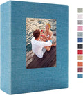 Vienrose Photo Album 4x6 100 Pages Photos Linen Cover Picture Book with Front Window for Baby Wedding Children